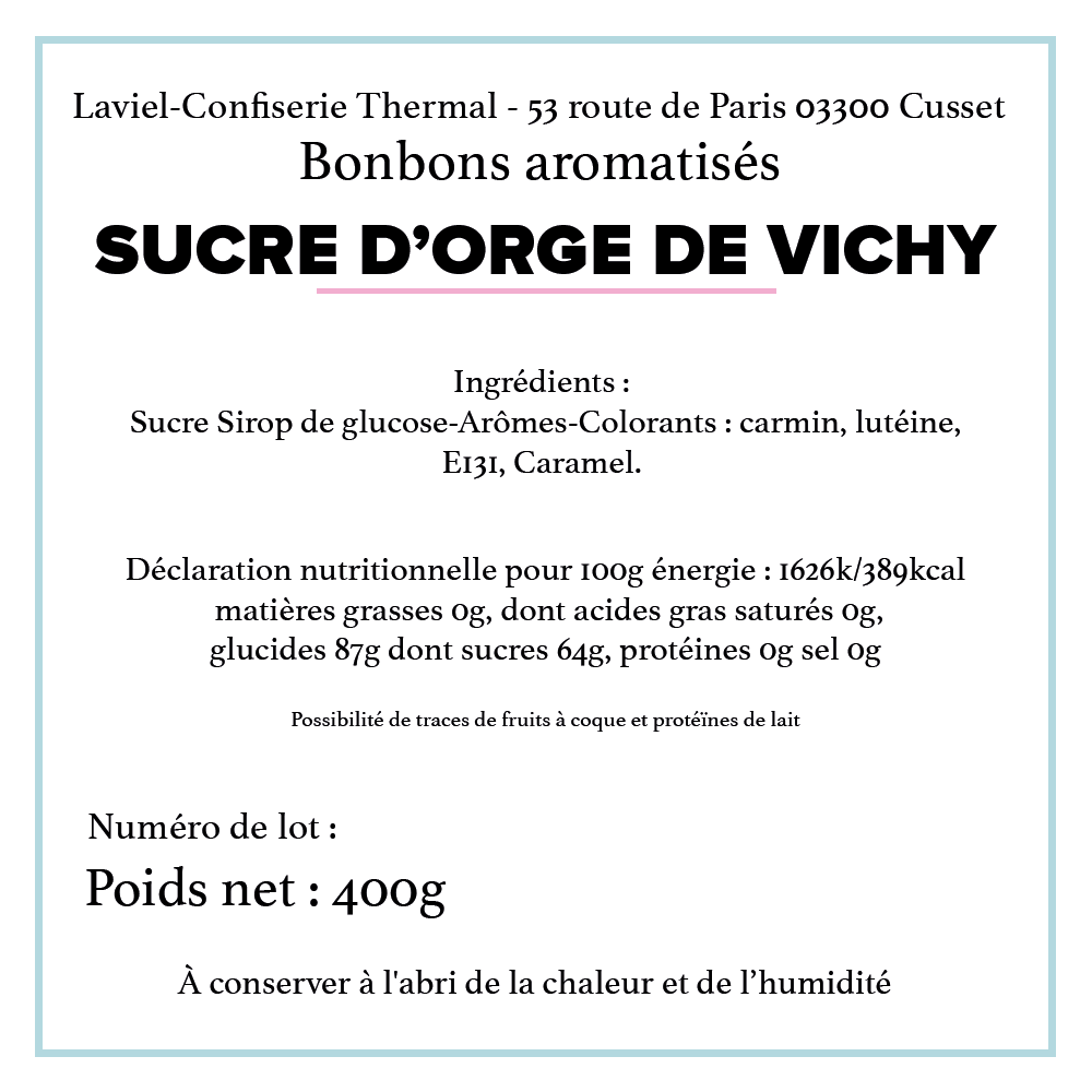 Boite sucres d'orges