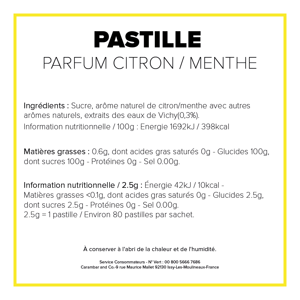 Boite Pastilles Citron - 200g