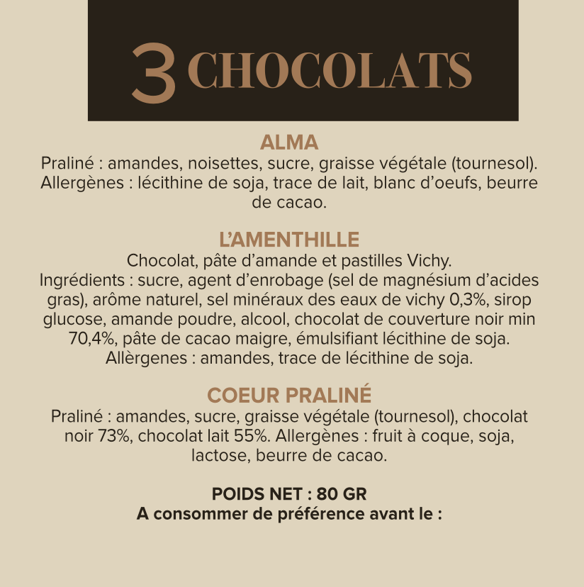 Boite 3 chocolats
